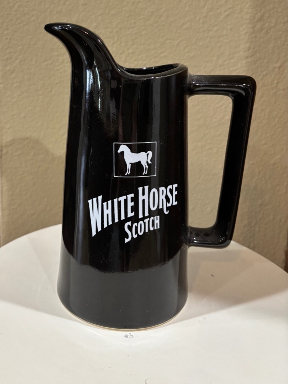 Vintage White Horse Scotch Four Roses, NY Pitcher